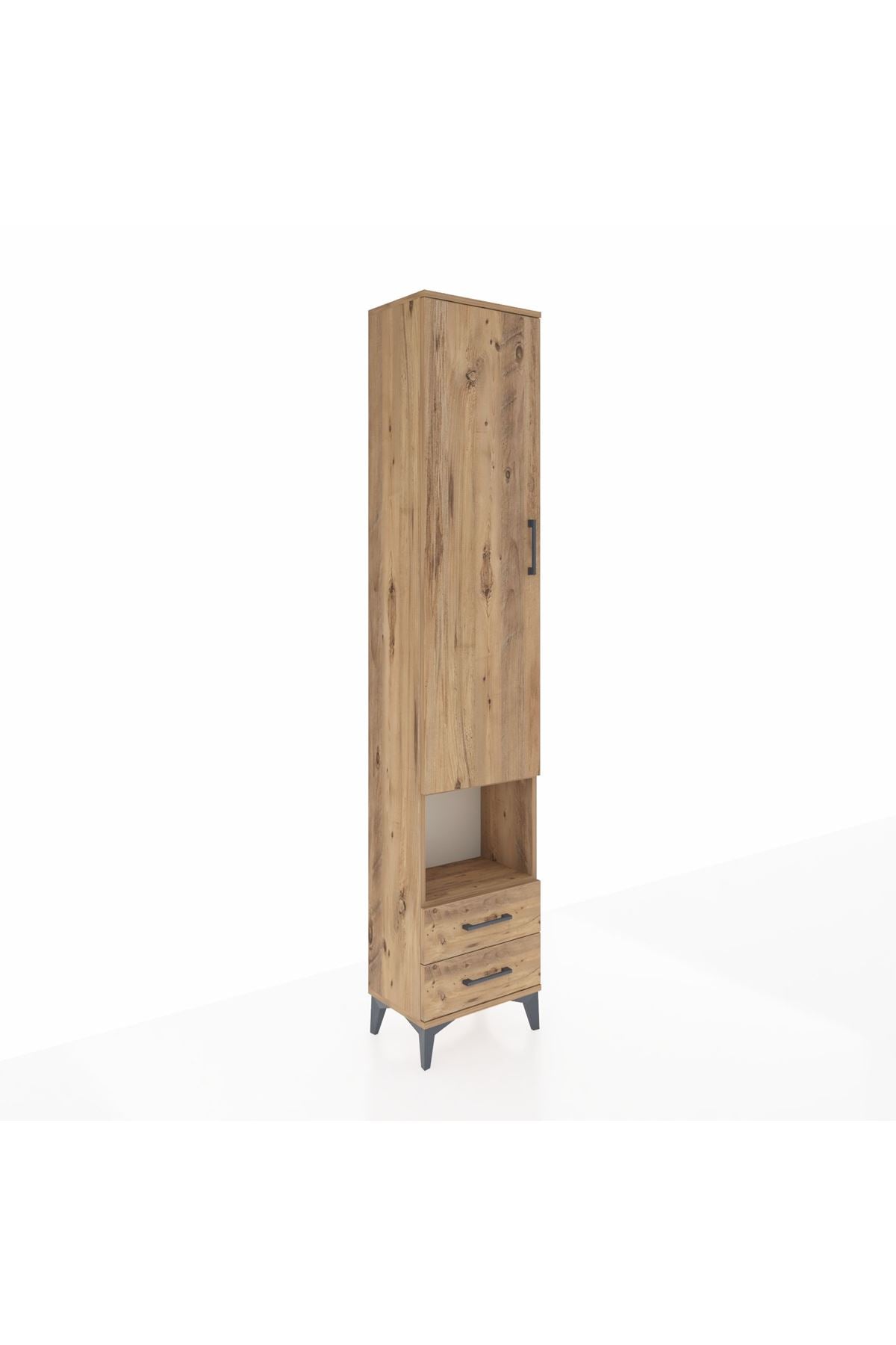 Arges Dolap 3 Raflı 2 Çekmeceli Tek Askılı 44x30x221 - S28M043V9A