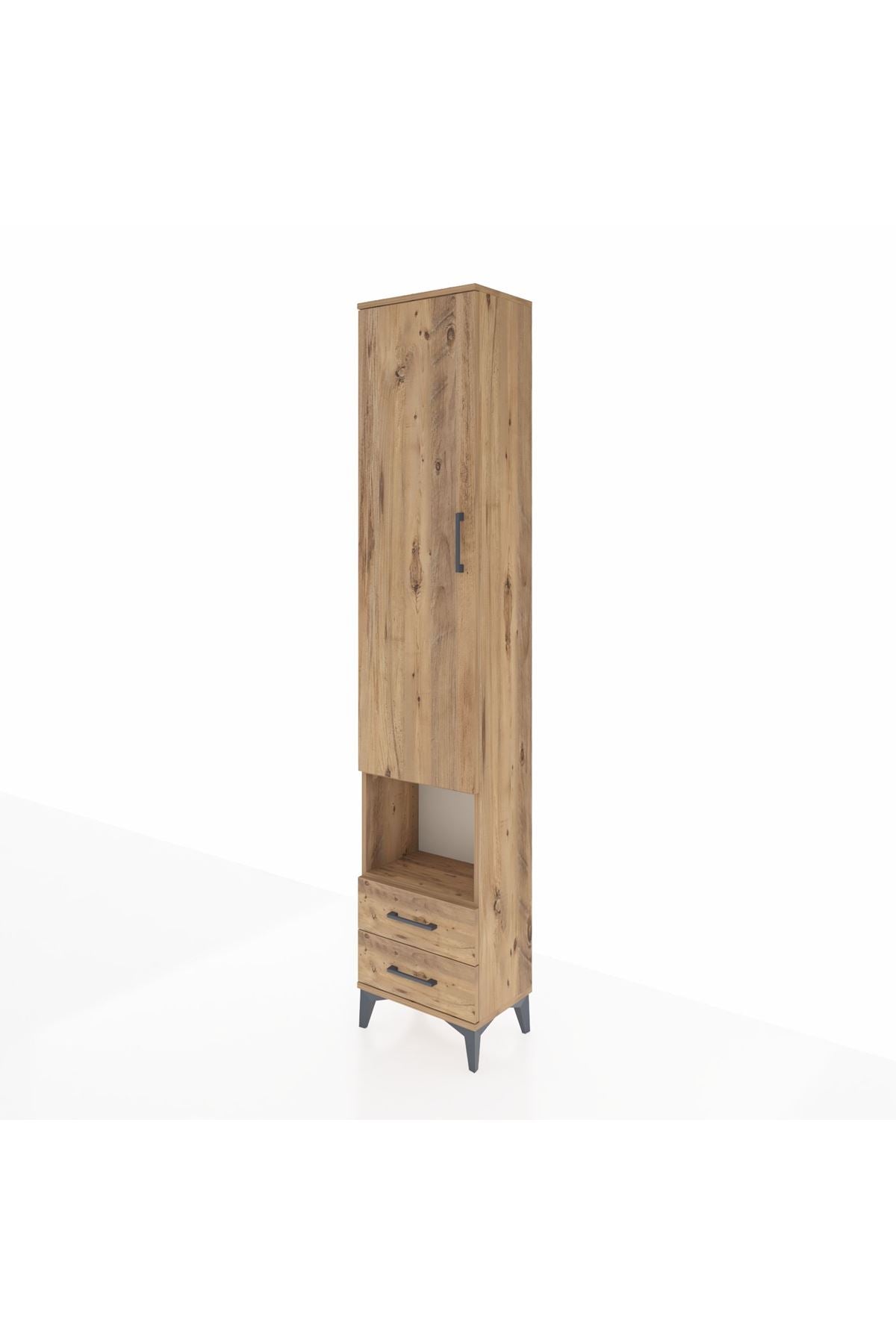 Arges Dolap 3 Raflı 2 Çekmeceli Tek Askılı 44x30x221 - S28M043V9A
