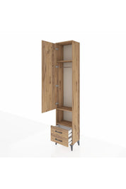 Arges Dolap 3 Raflı 2 Çekmeceli Tek Askılı 44x30x221 - S28M043V9A