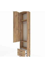 Arges Dolap 3 Raflı 2 Çekmeceli Tek Askılı 44x30x221 - S28M043V9A