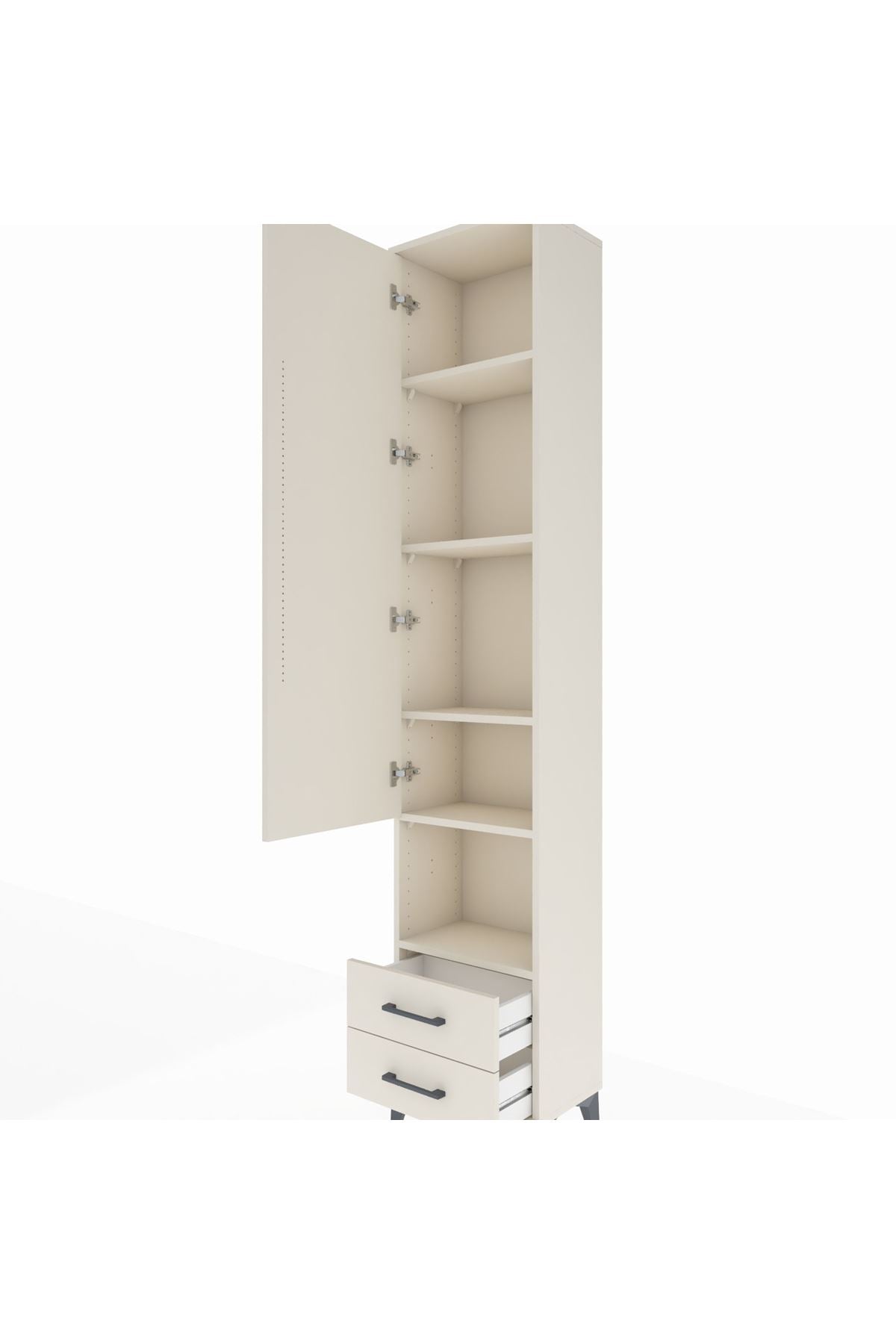Arges Dolap 5 Raflı 2 Çekmeceli Tek Kapaklı 44x30x221 - S28M044V1A