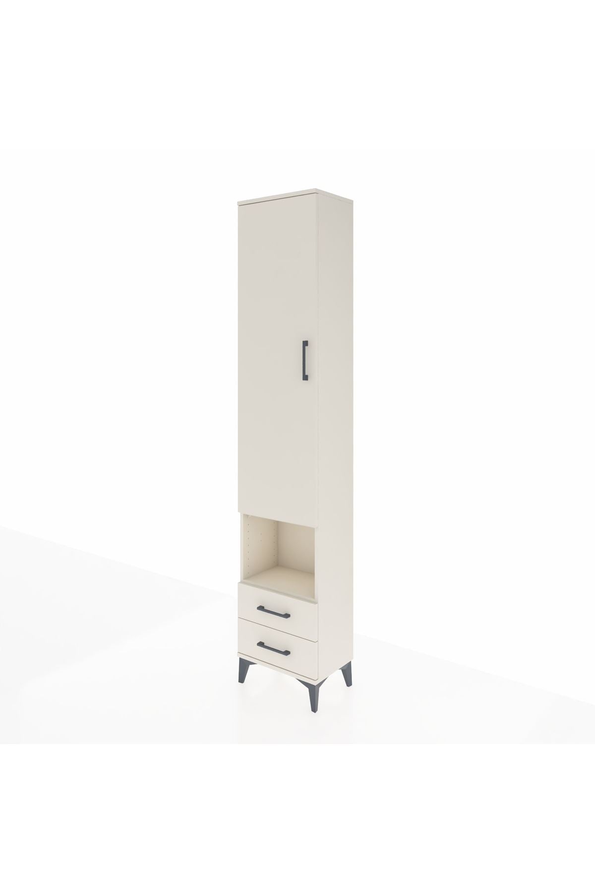 Arges Dolap 5 Raflı 2 Çekmeceli Tek Kapaklı 44x30x221 - S28M044V1A