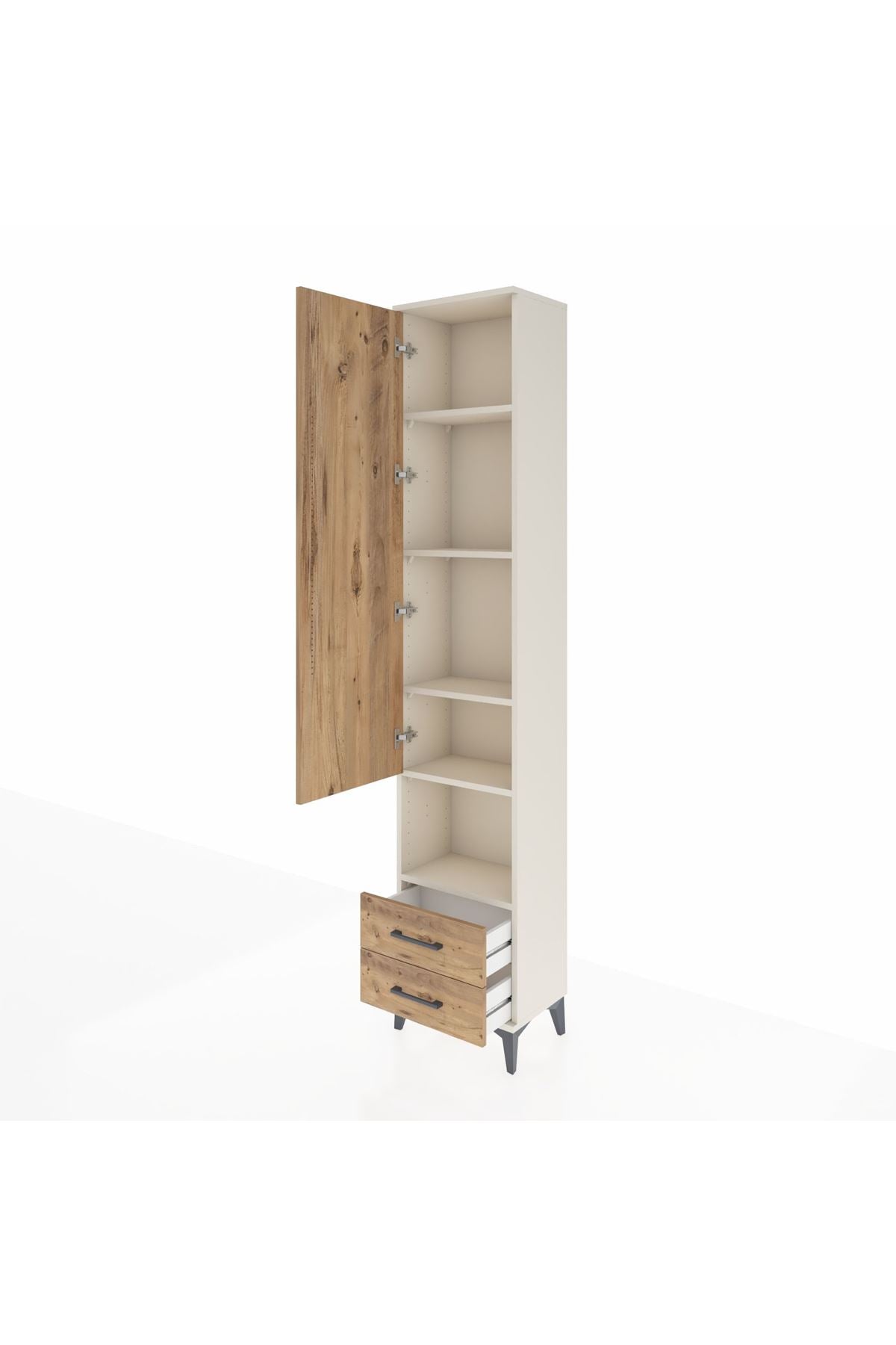 Arges Dolap 5 Raflı 2 Çekmeceli Tek Kapaklı 44x30x221 - S28M044V3A
