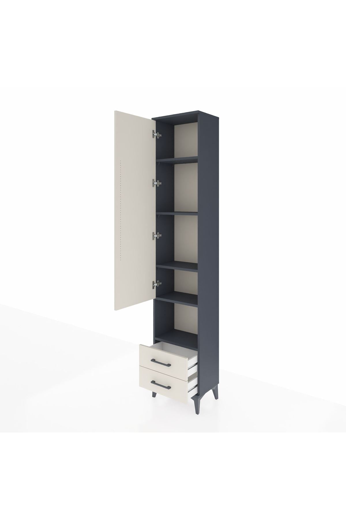 Arges Dolap 5 Raflı 2 Çekmeceli Tek Kapaklı 44x30x221 - S28M044V4A
