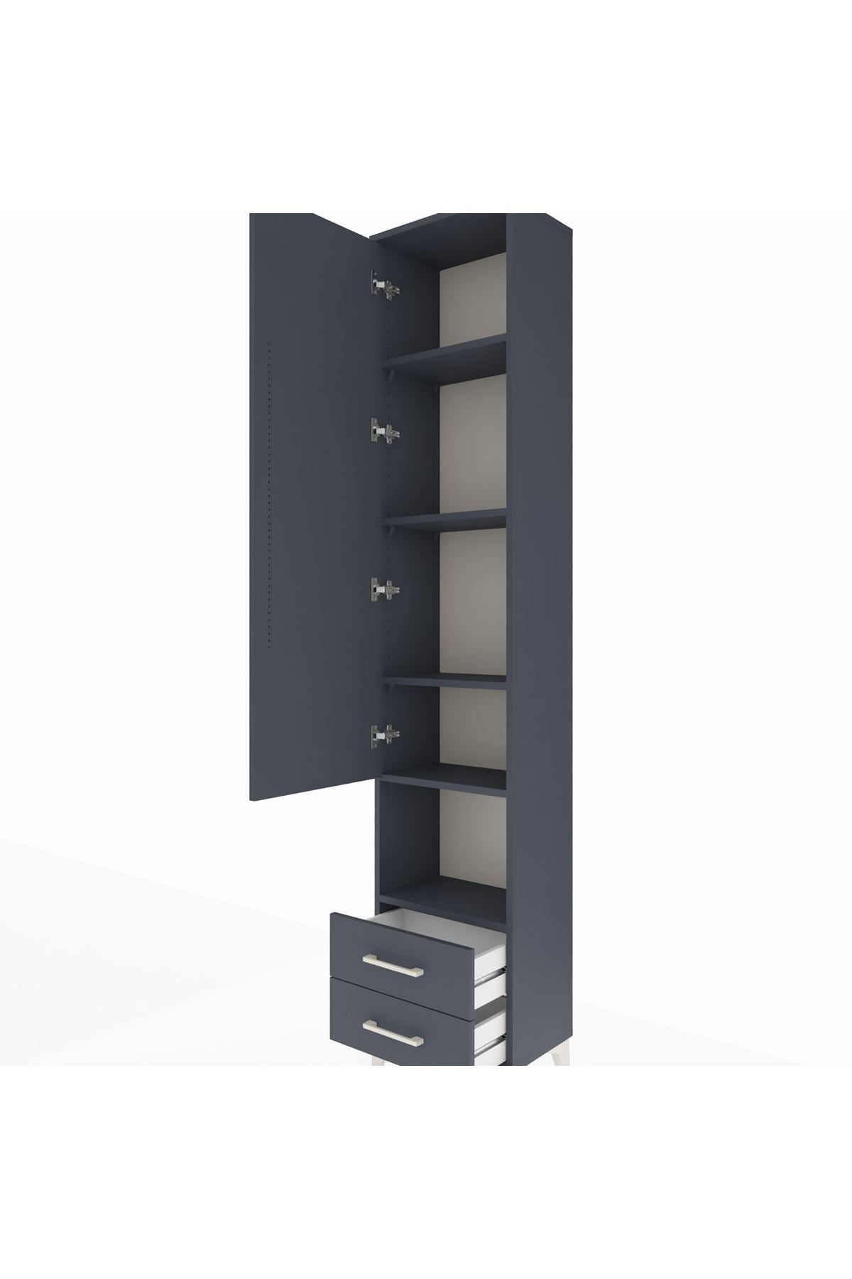 Arges Dolap 5 Raflı 2 Çekmeceli Tek Kapaklı 44x30x221 - S28M044V5A