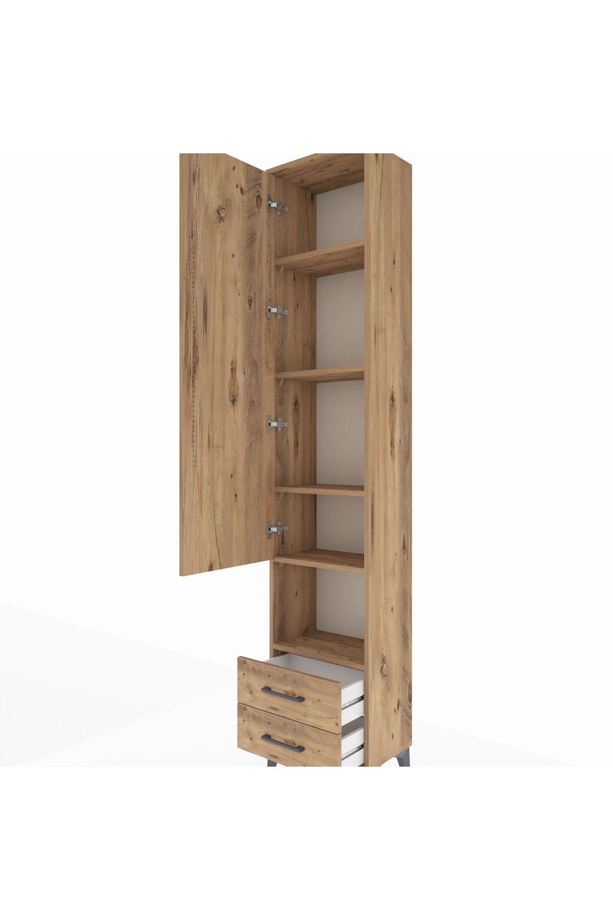 Arges Dolap 5 Raflı 2 Çekmeceli Tek Kapaklı 44x30x221 - S28M044V9A