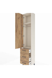 Arges Dolap 2 Raflı 3 Çekmeceli Tek Askılı 44x30x221 - S28M046V3A