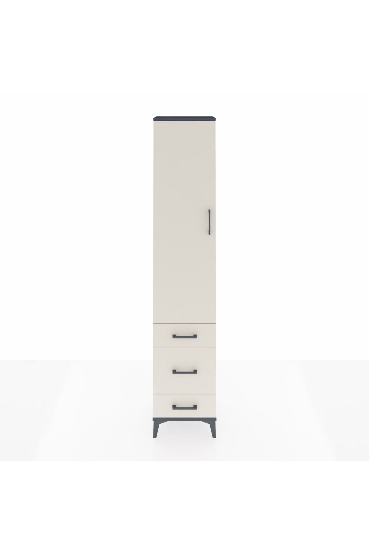 Arges Dolap 2 Raflı 3 Çekmeceli Tek Askılı 44x30x221 - S28M046V4A
