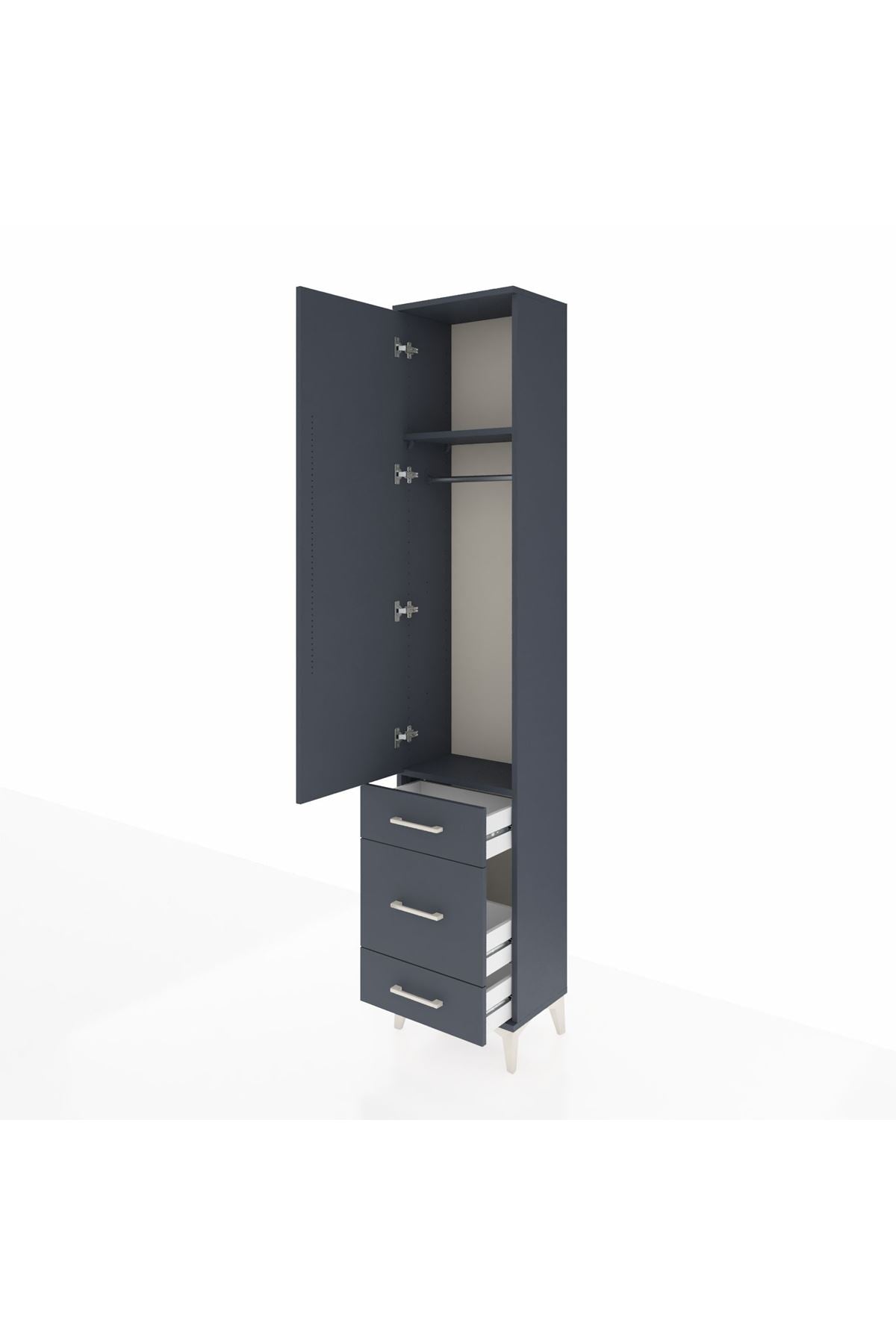 Arges Dolap 2 Raflı 3 Çekmeceli Tek Askılı 44x30x221 - S28M046V5A