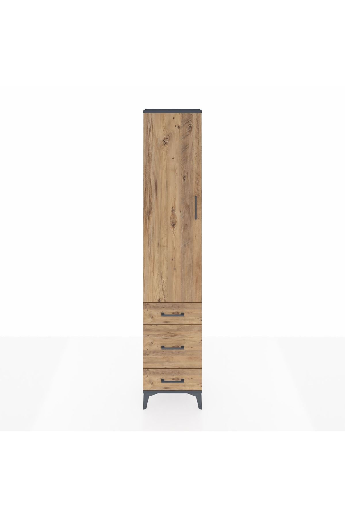 Arges Dolap 2 Raflı 3 Çekmeceli Tek Askılı 44x30x221 - S28M046V6A