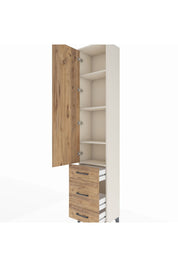 Arges Dolap 4 Raflı 3 Çekmeceli Tek Kapaklı 44x30x221 - S28M047V3A