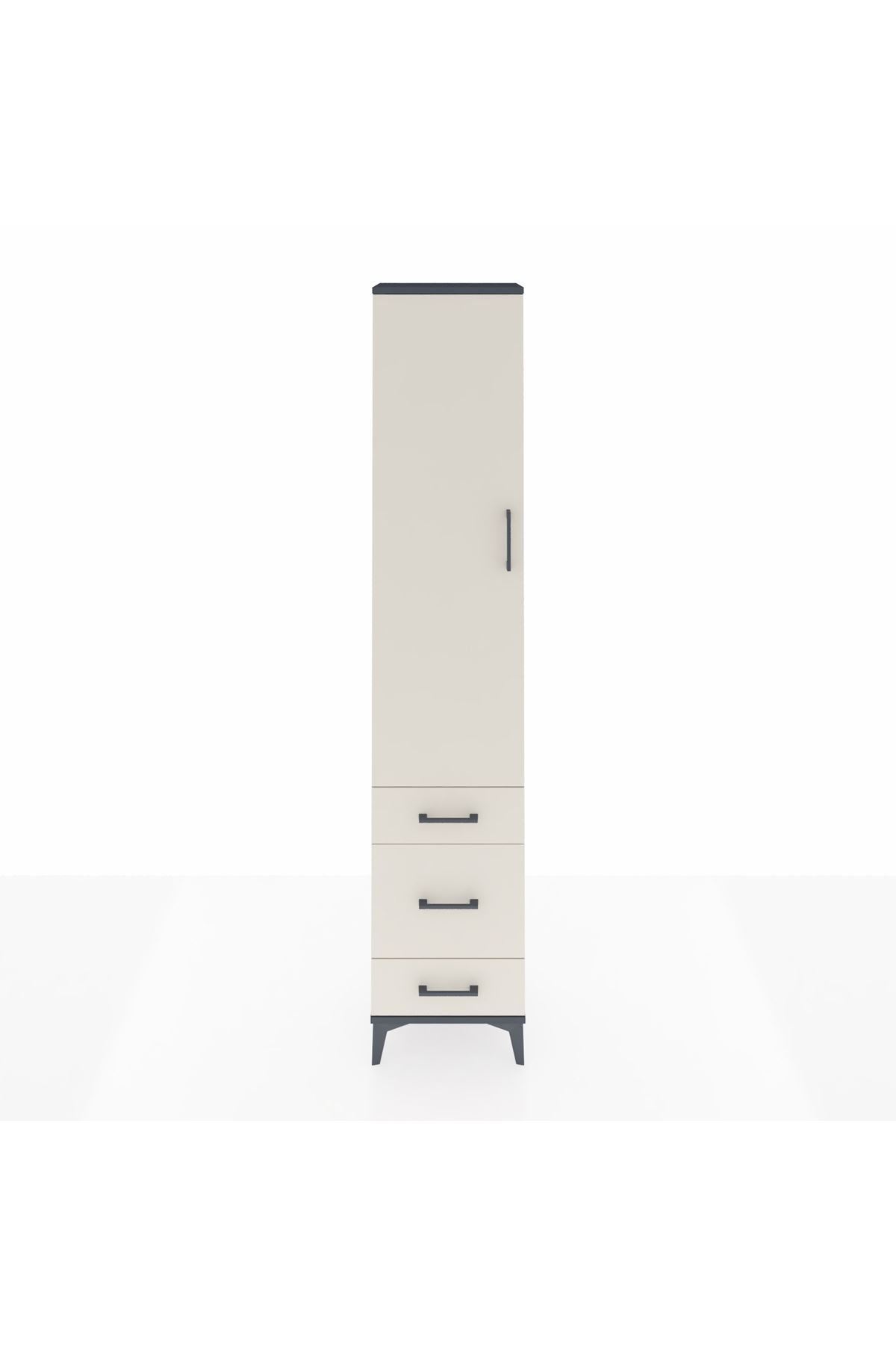 Arges Dolap 4 Raflı 3 Çekmeceli Tek Kapaklı 44x30x221 - S28M047V4A