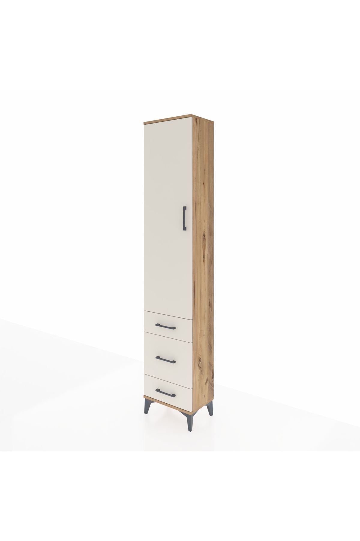 Arges Dolap 4 Raflı 3 Çekmeceli Tek Kapaklı 44x30x221 - S28M047V7A