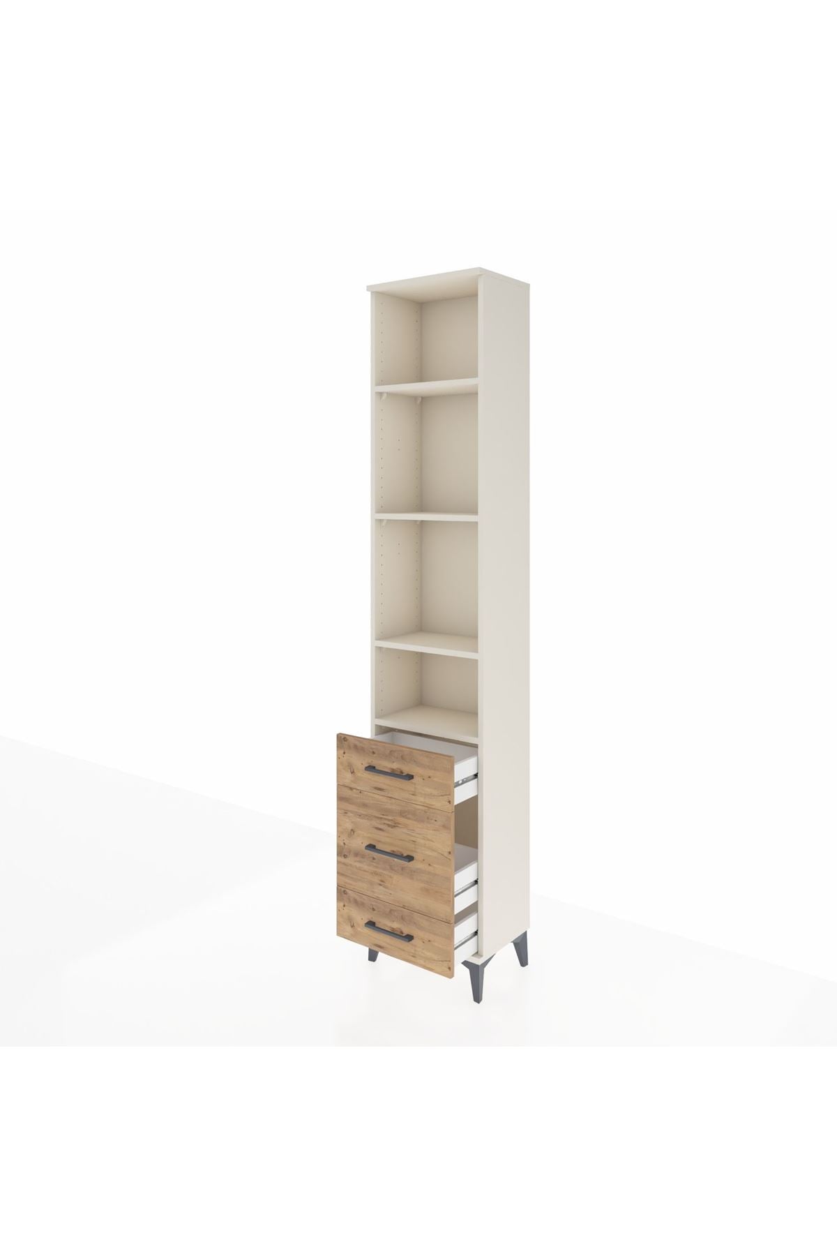 Arges Dolap 4 Raflı 3 Çekmeceli 44x30x221 - S28M048V3A