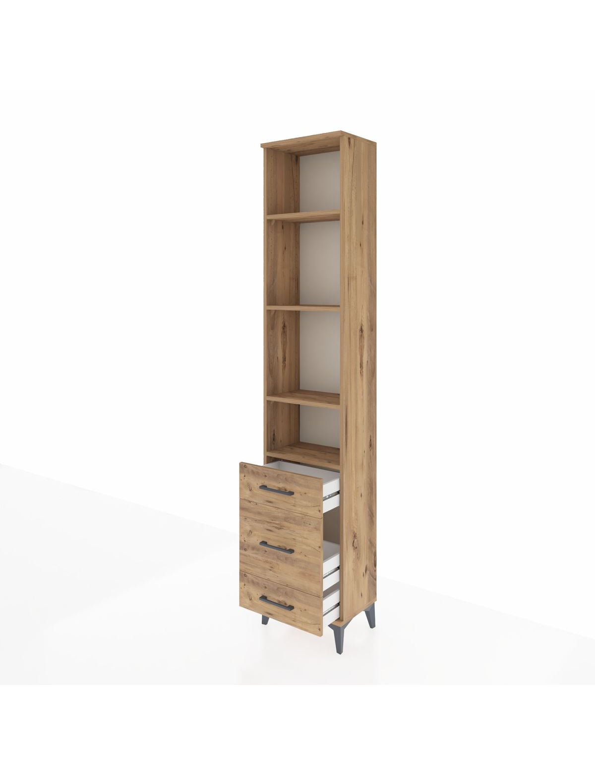 Arges Dolap 4 Raflı 3 Çekmeceli 44x30x221 - S28M048V9A