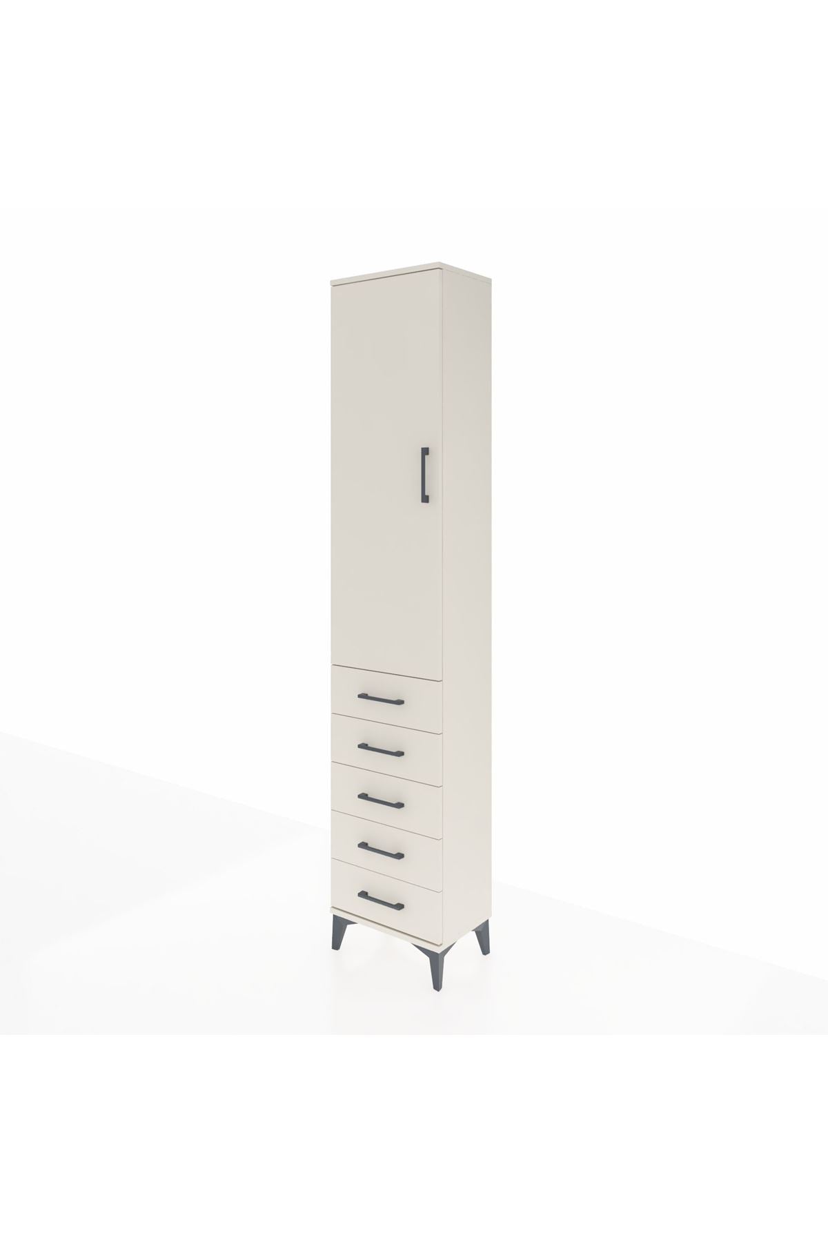Arges Dolap 2 Raflı 5 Çekmeceli Tek Askılı 44x30x221 - S28M049V1A
