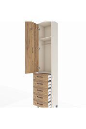 Arges Dolap 2 Raflı 5 Çekmeceli Tek Askılı 44x30x221 - S28M049V3A