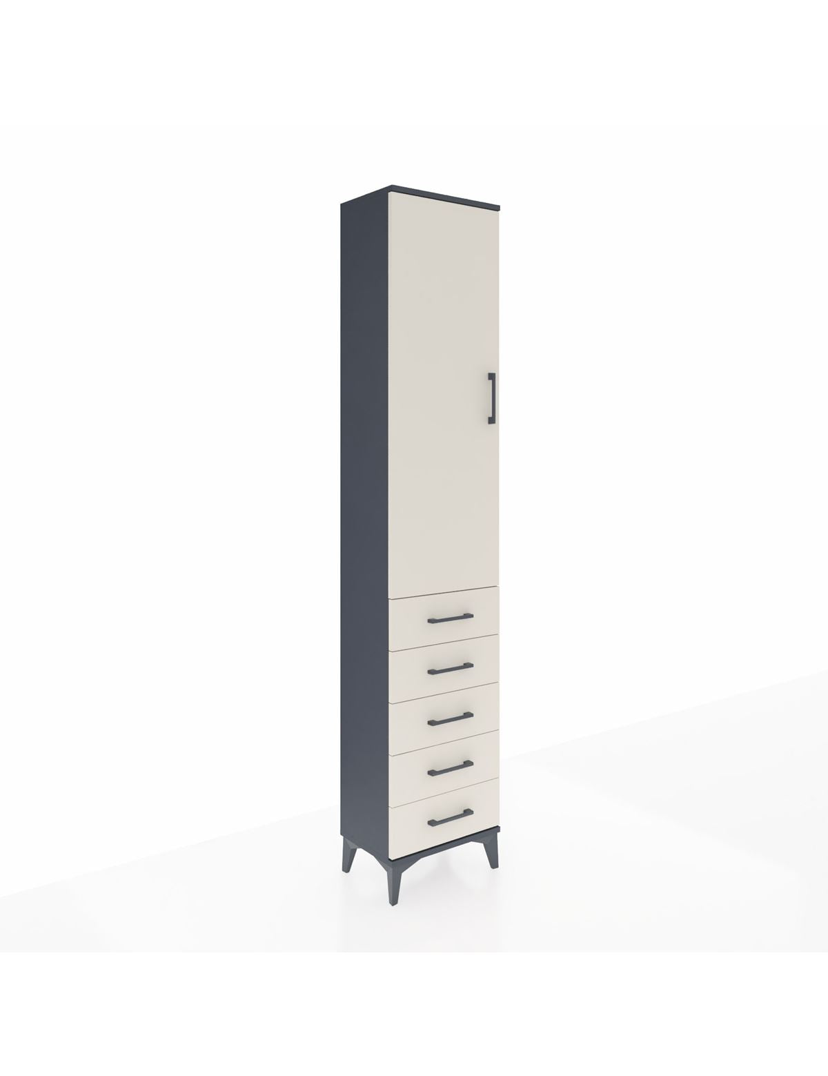 Arges Dolap 2 Raflı 5 Çekmeceli Tek Askılı 44x30x221 - S28M049V4A