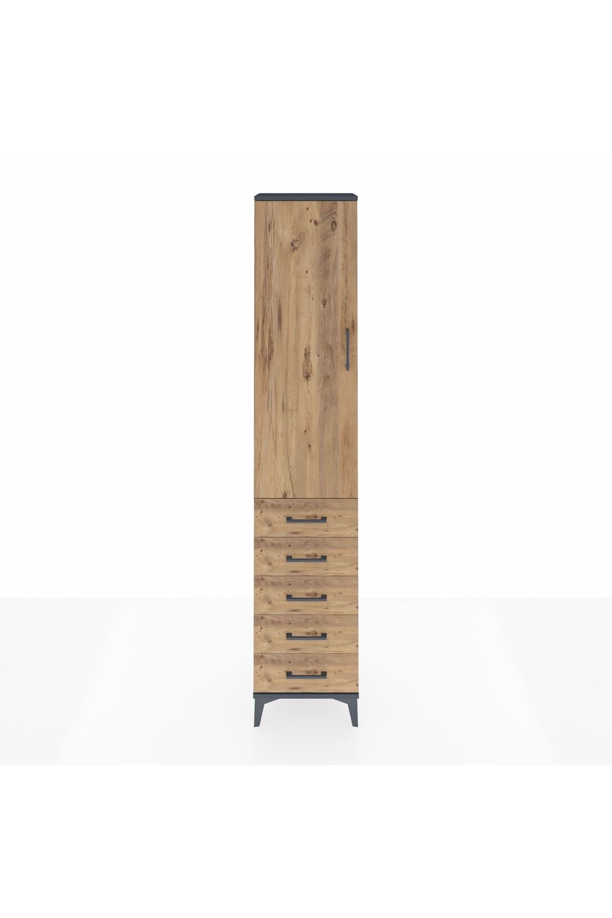 Arges Dolap 2 Raflı 5 Çekmeceli Tek Askılı 44x30x221 - S28M049V6A