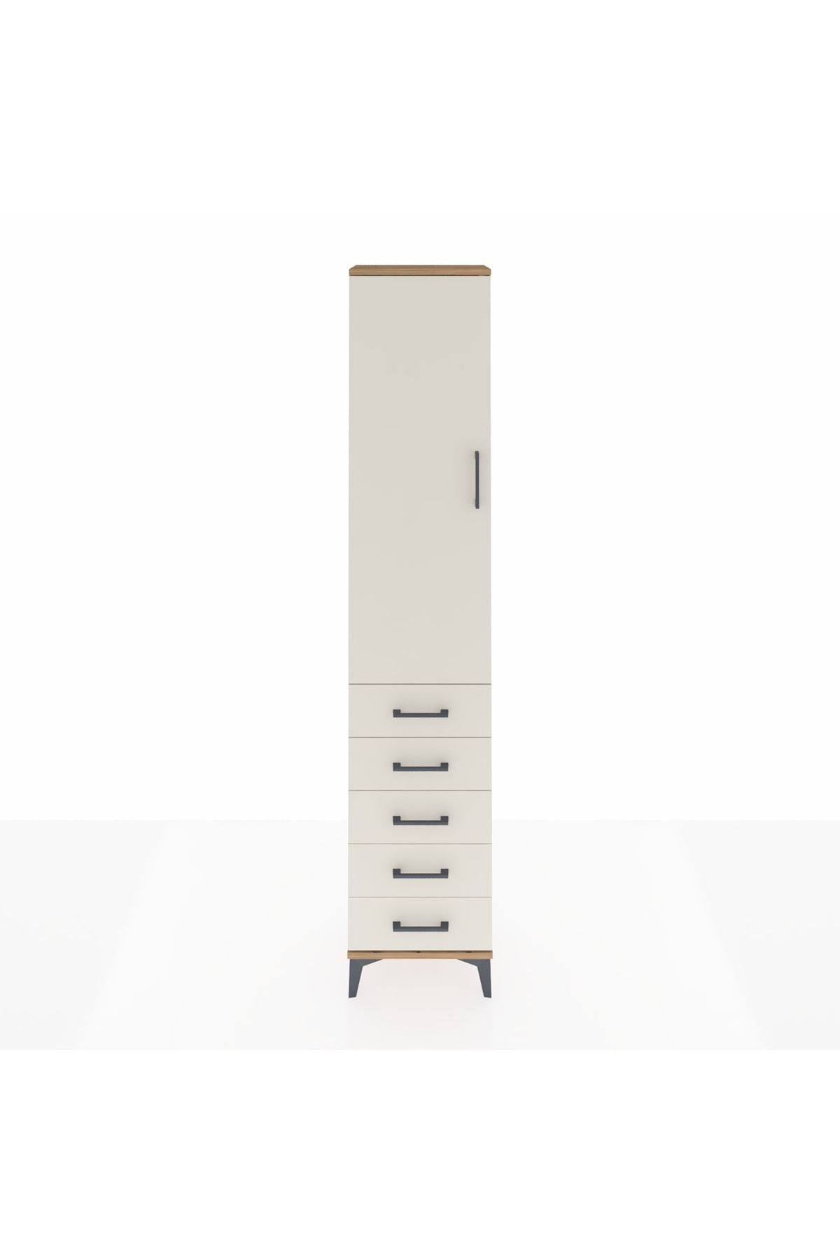 Arges Dolap 2 Raflı 5 Çekmeceli Tek Askılı 44x30x221 - S28M049V7A