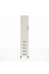 Arges Dolap 3 Raflı 5 Çekmeceli Tek Kapaklı 44x30x221