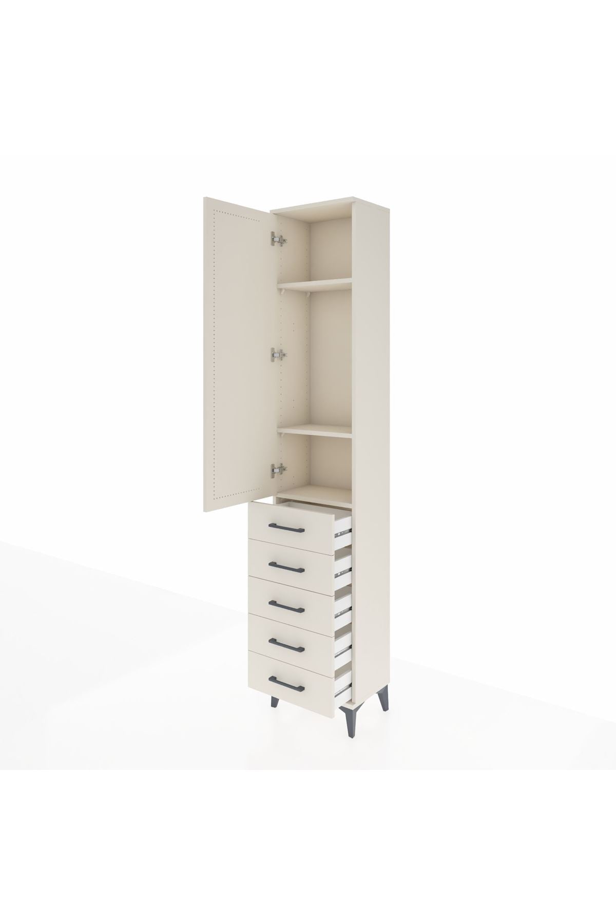 Arges Dolap 3 Raflı 5 Çekmeceli Tek Kapaklı 44x30x221 - S28M050V1A