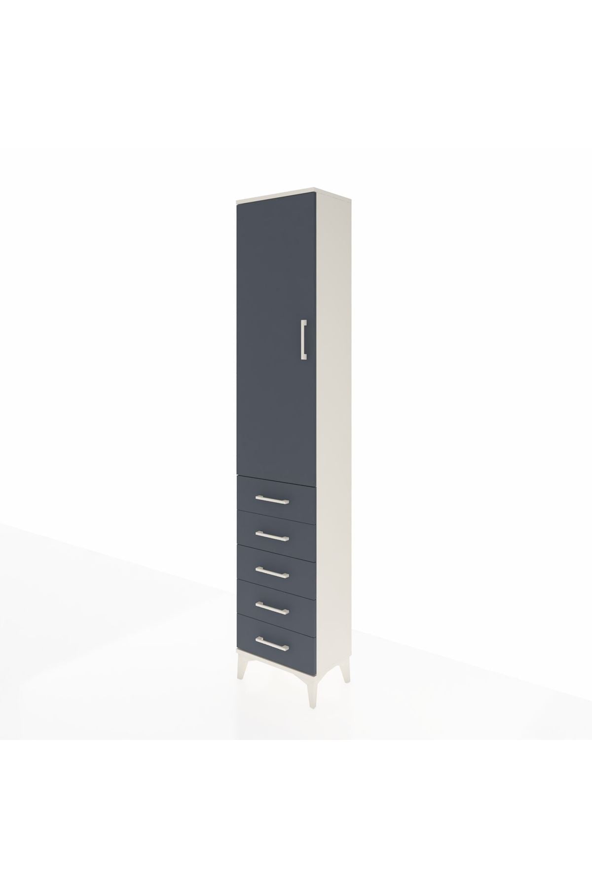 Arges Dolap 3 Raflı 5 Çekmeceli Tek Kapaklı 44x30x221 - S28M050V2A