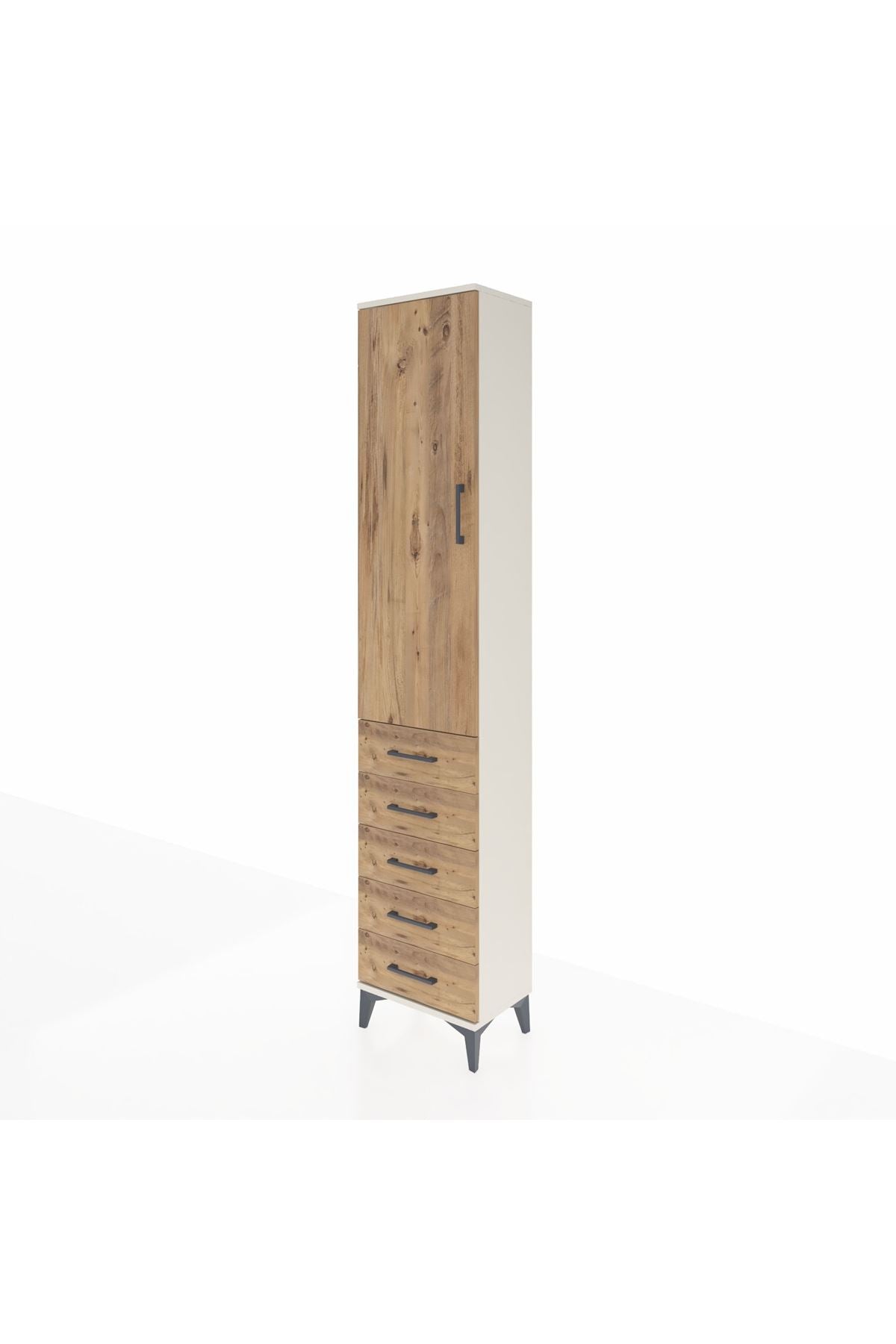 Arges Dolap 3 Raflı 5 Çekmeceli Tek Kapaklı 44x30x221 - S28M050V3A