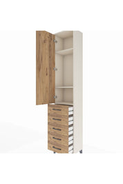 Arges Dolap 3 Raflı 5 Çekmeceli Tek Kapaklı 44x30x221 - S28M050V3A