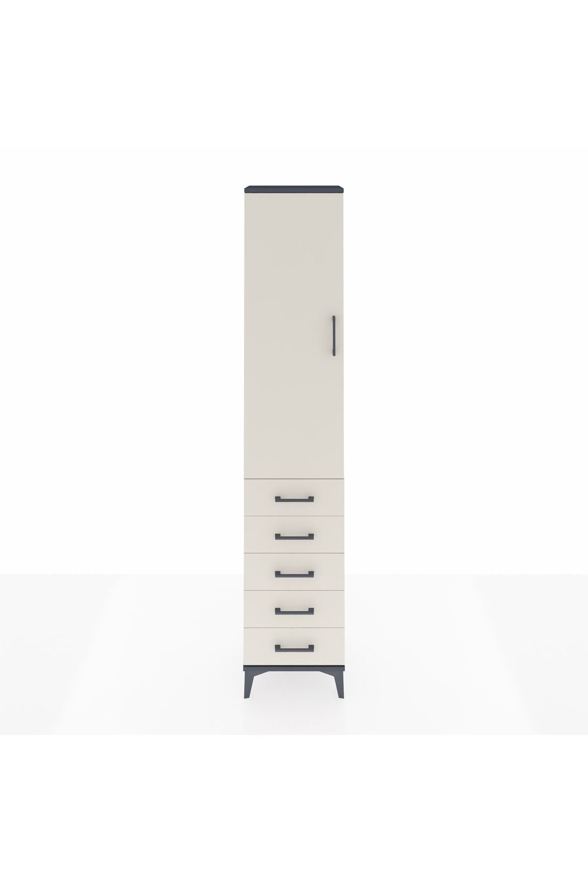 Arges Dolap 3 Raflı 5 Çekmeceli Tek Kapaklı 44x30x221 - S28M050V4A