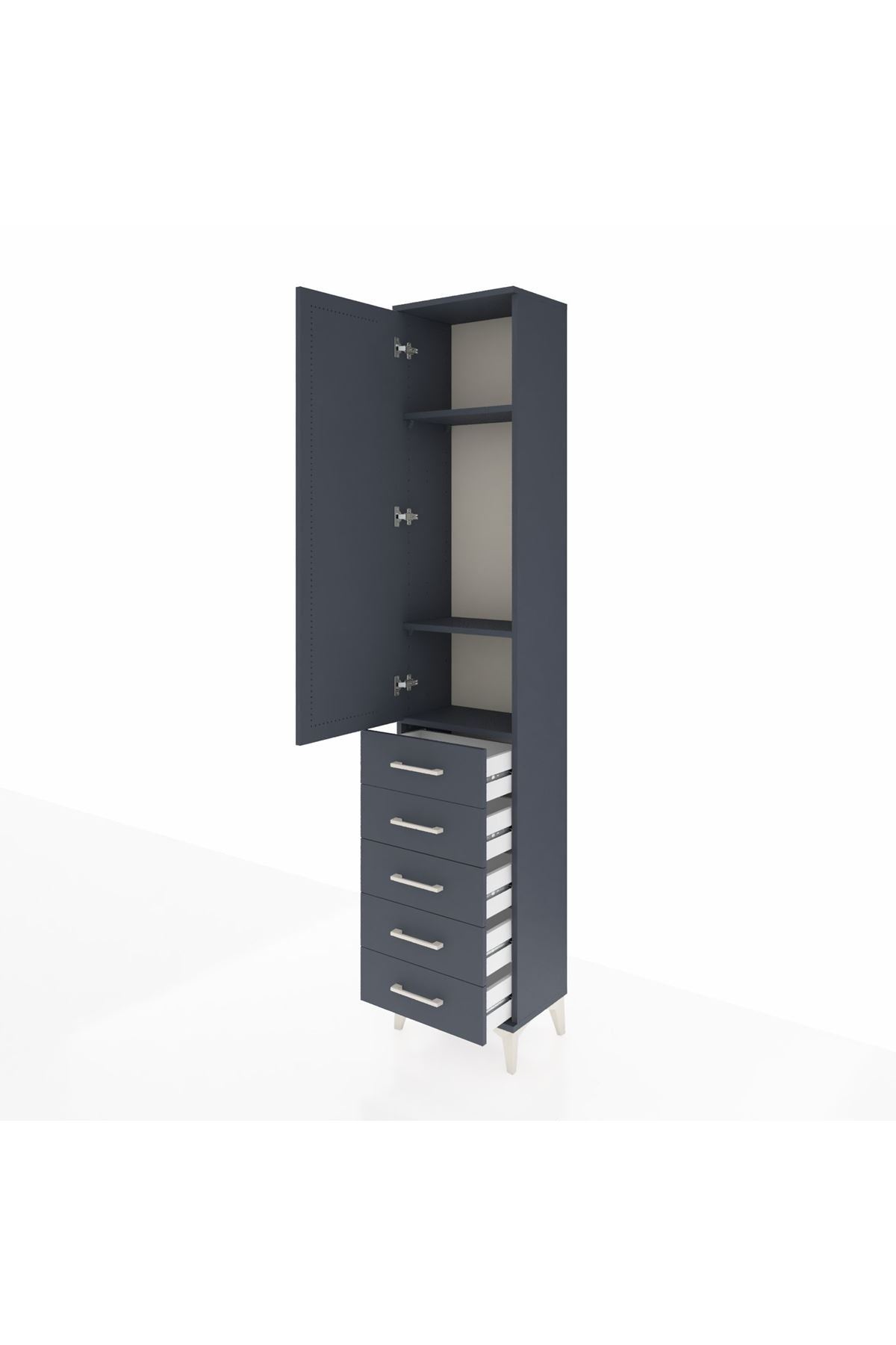 Arges Dolap 3 Raflı 5 Çekmeceli Tek Kapaklı 44x30x221 - S28M050V5A