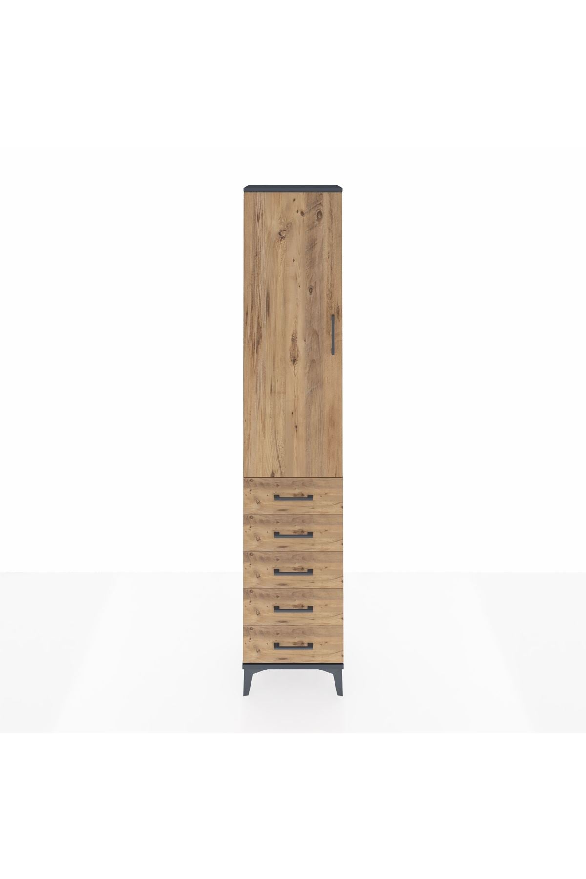 Arges Dolap 3 Raflı 5 Çekmeceli Tek Kapaklı 44x30x221 - S28M050V6A