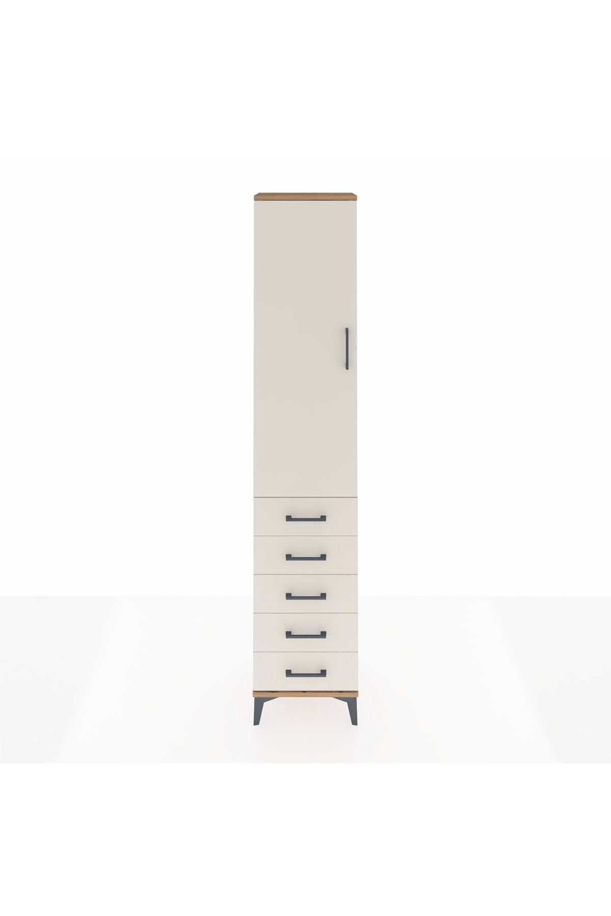 Arges Dolap 3 Raflı 5 Çekmeceli Tek Kapaklı 44x30x221 - S28M050V7A
