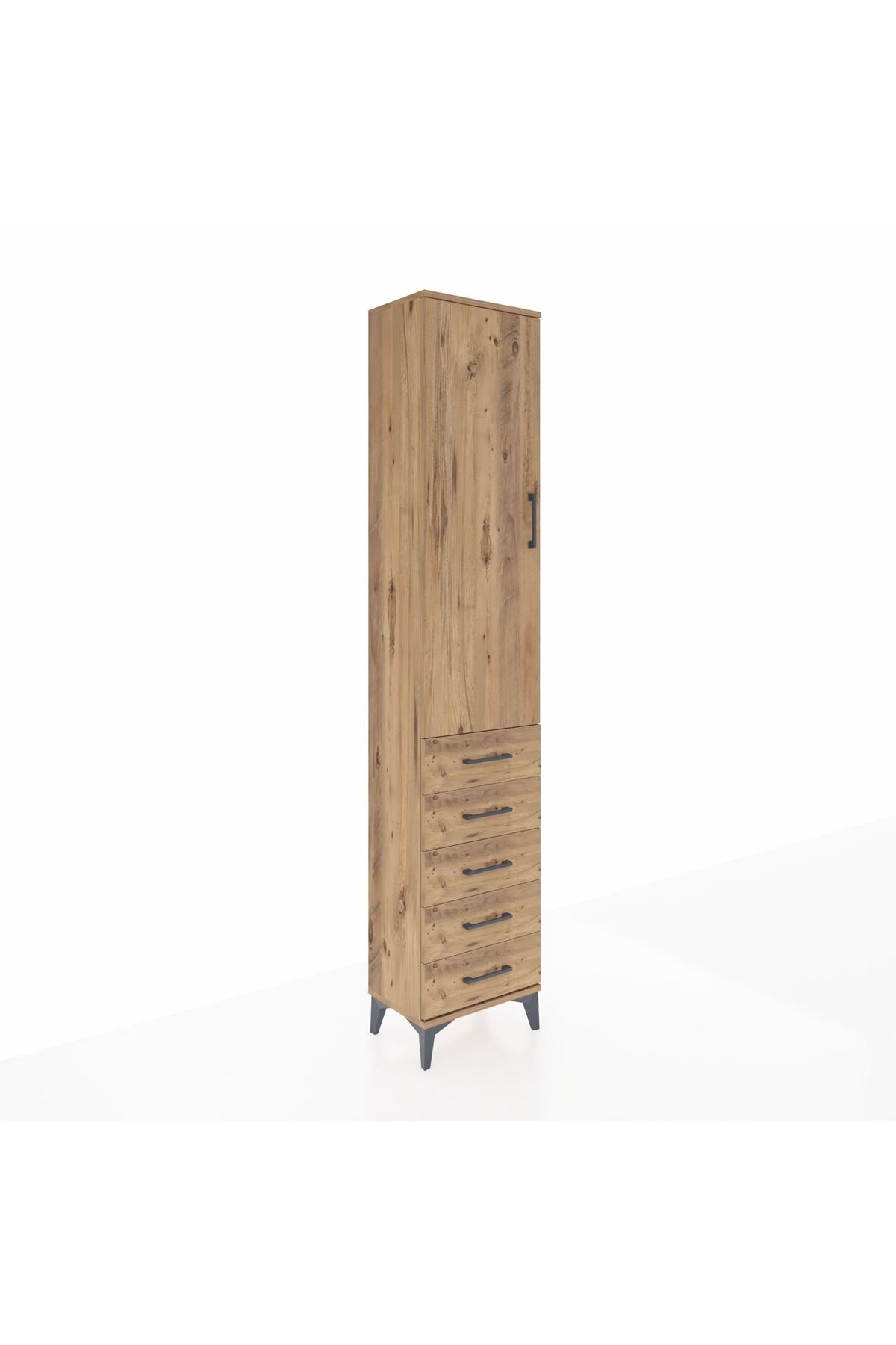 Arges Dolap 3 Raflı 5 Çekmeceli Tek Kapaklı 44x30x221 - S28M050V9A