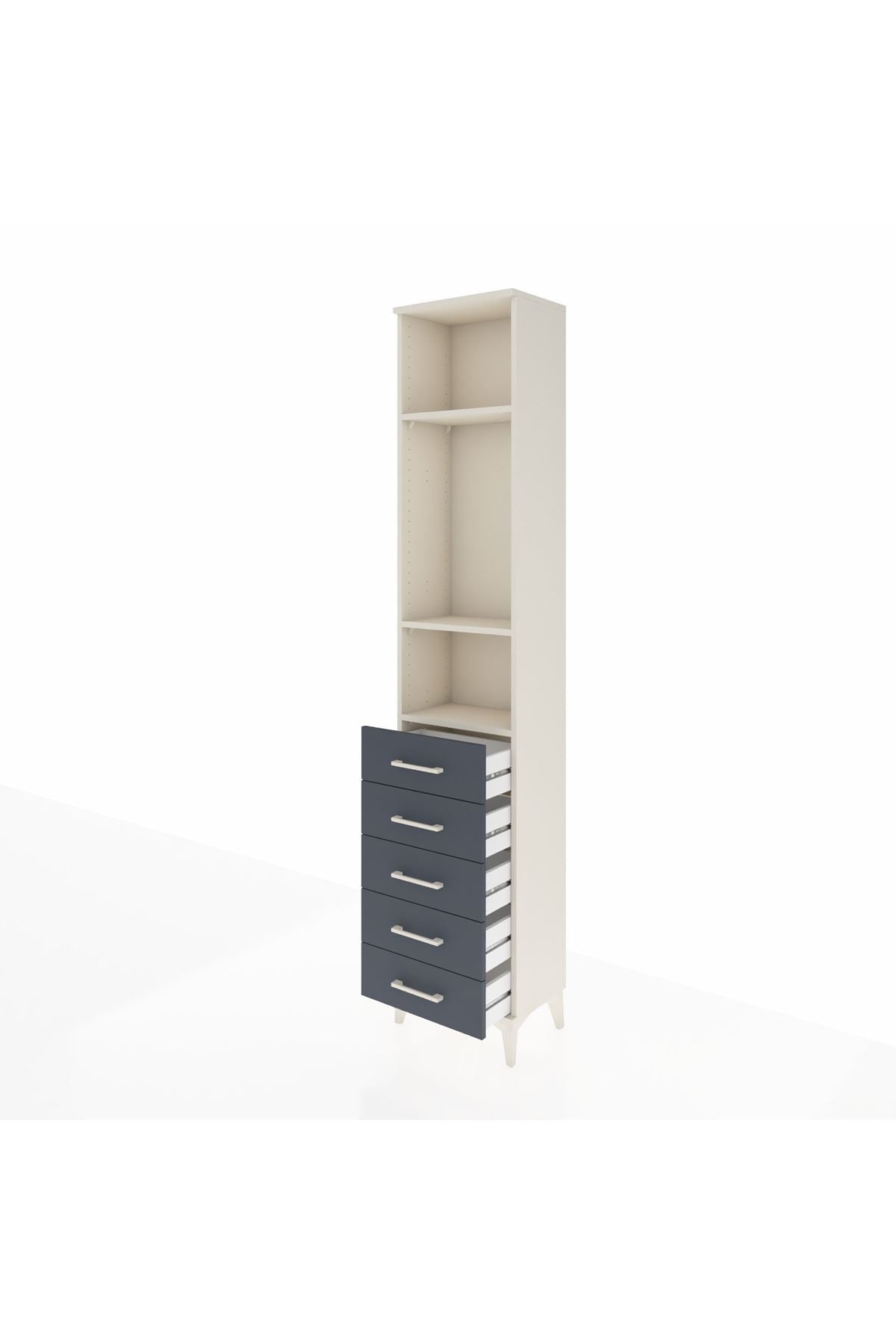 Arges Dolap 3 Raflı 5 Çekmeceli 44x30x221 - S28M051V2A