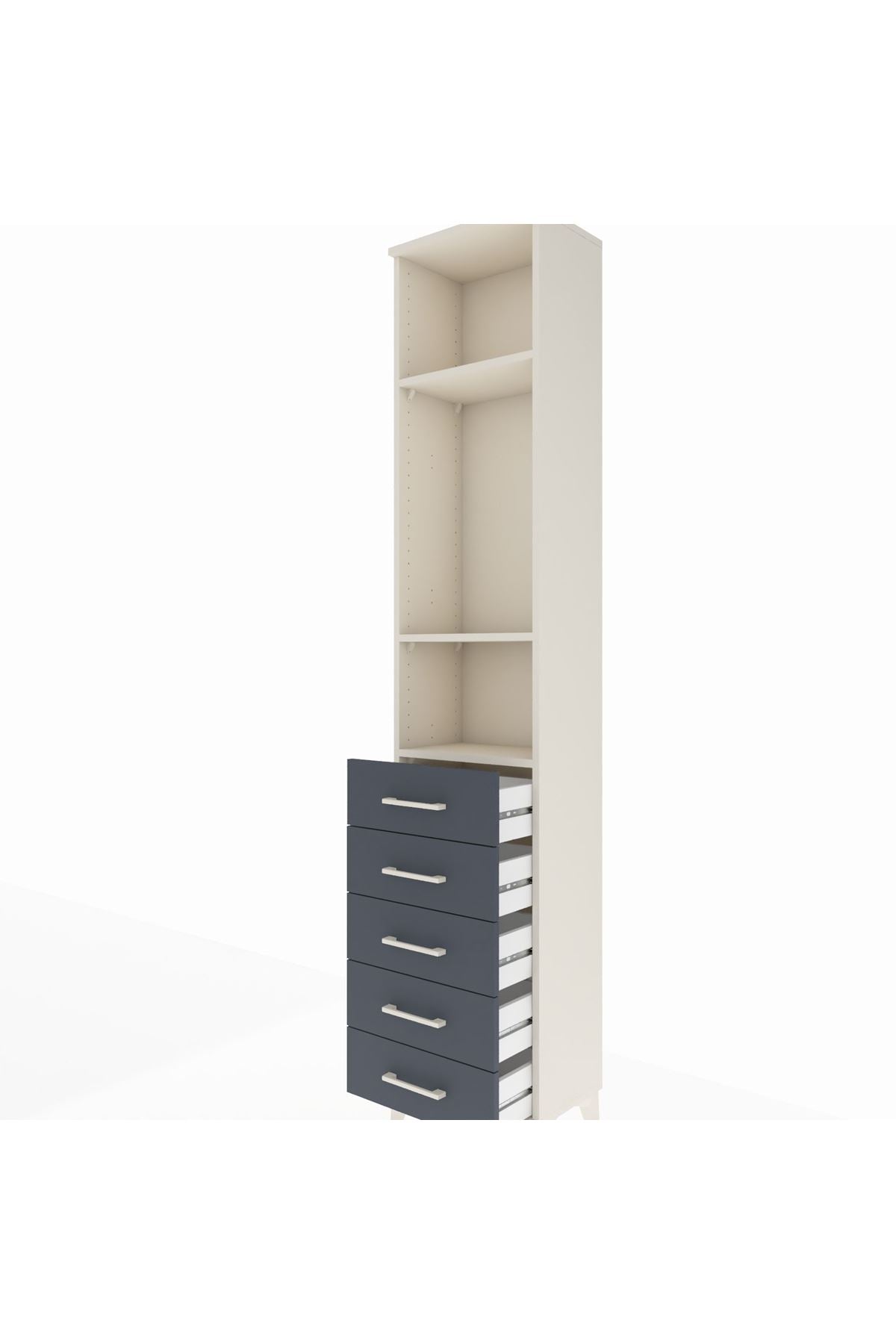Arges Dolap 3 Raflı 5 Çekmeceli 44x30x221 - S28M051V2A
