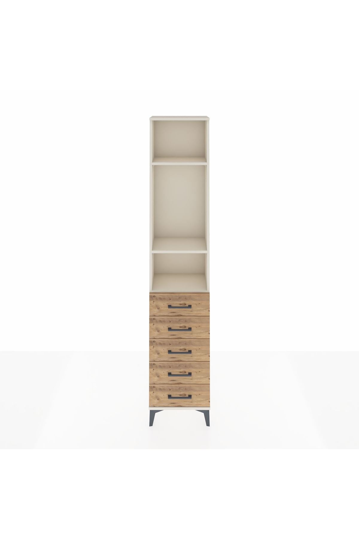 Arges Dolap 3 Raflı 5 Çekmeceli 44x30x221 - S28M051V3A