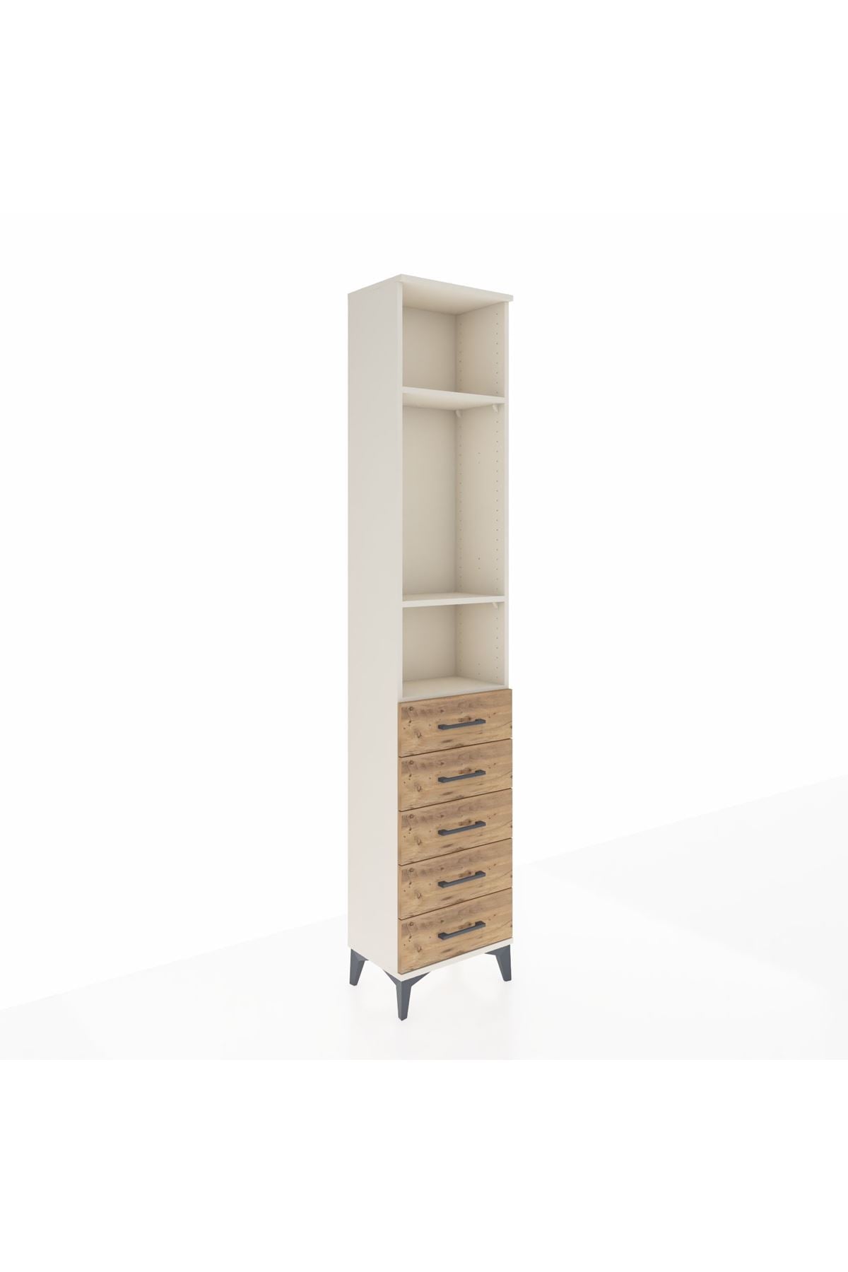 Arges Dolap 3 Raflı 5 Çekmeceli 44x30x221 - S28M051V3A