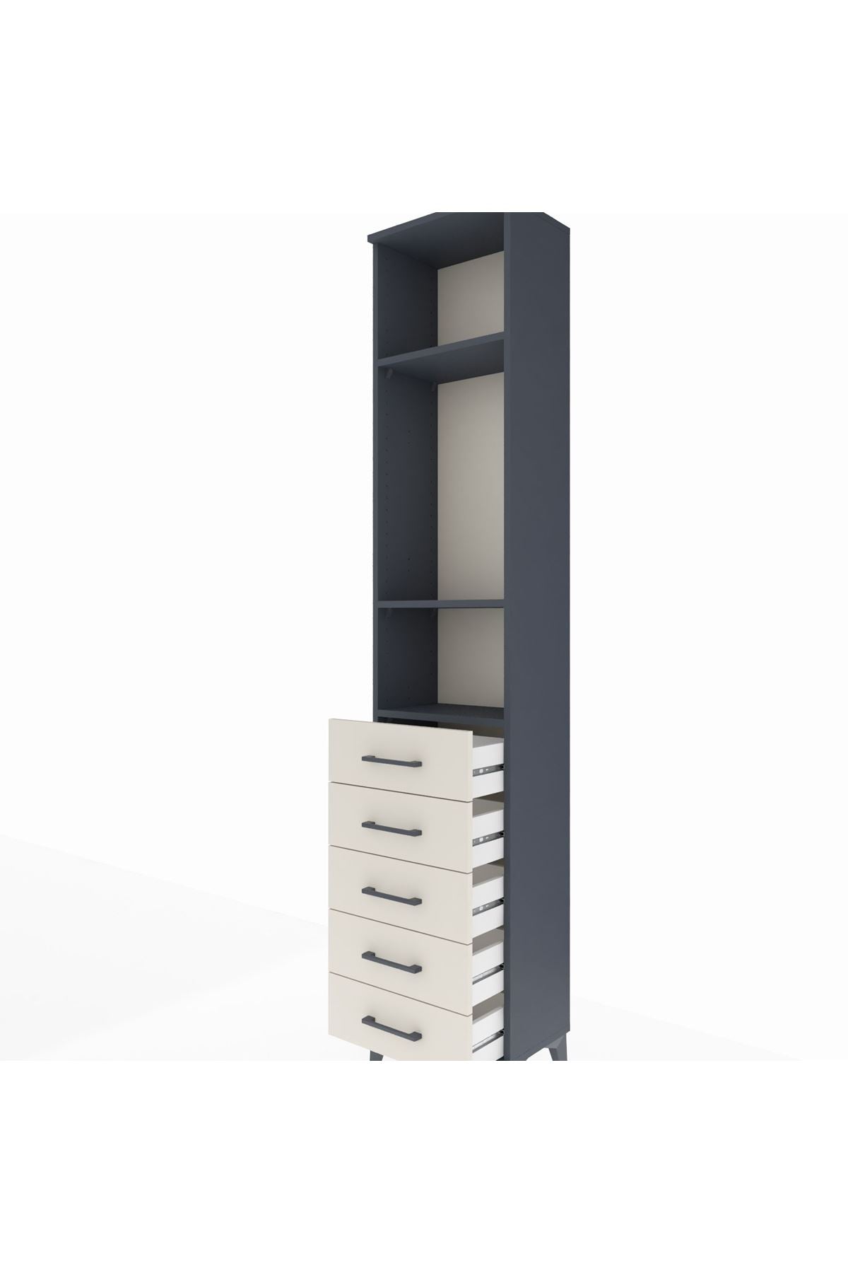 Arges Dolap 3 Raflı 5 Çekmeceli 44x30x221 - S28M051V4A