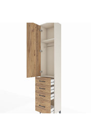 Arges Dolap 2 Raflı 4 Çekmeceli Tek Askılı 44x30x221 - S28M052V3A