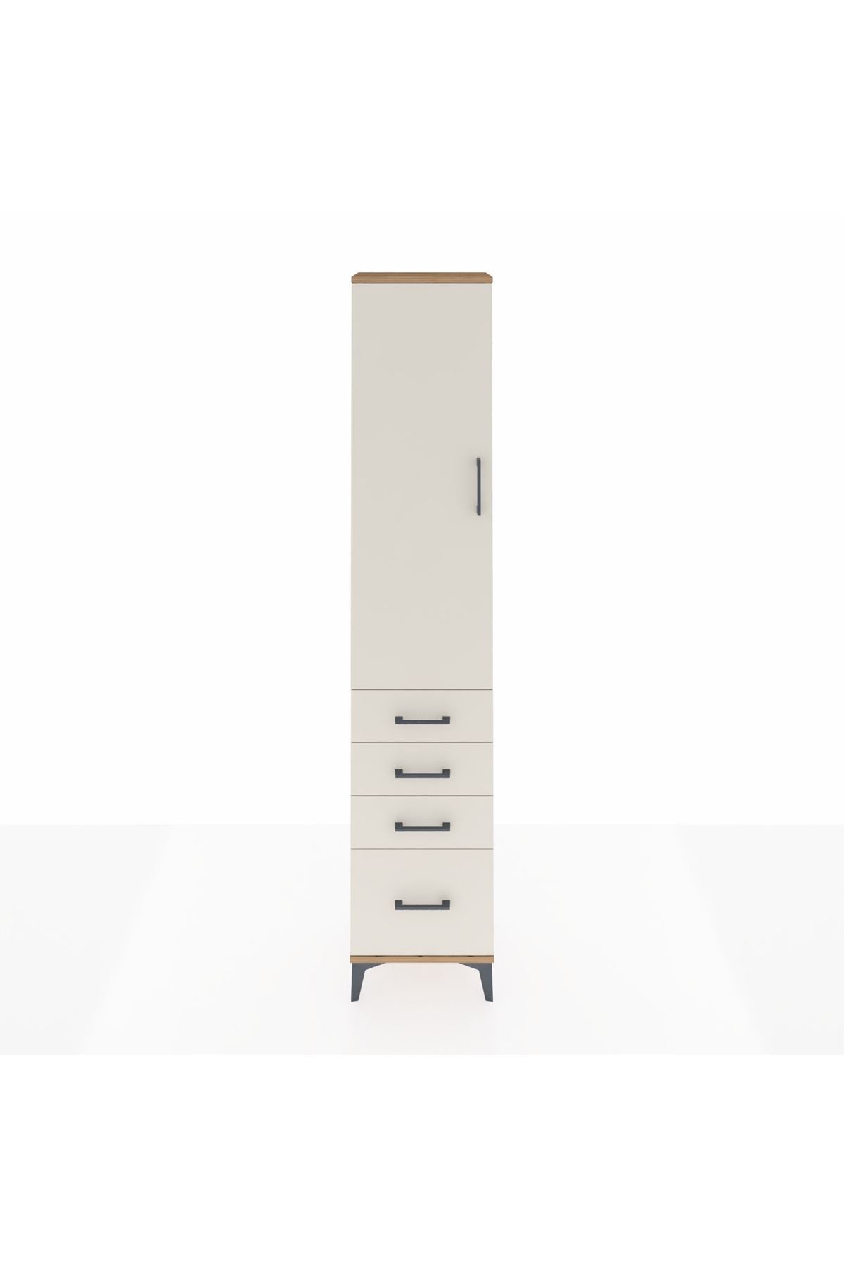 Arges Dolap 2 Raflı 4 Çekmeceli Tek Askılı 44x30x221 - S28M052V7A
