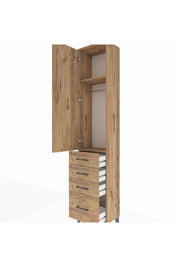 Arges Dolap 2 Raflı 4 Çekmeceli Tek Askılı 44x30x221 - S28M052V9A