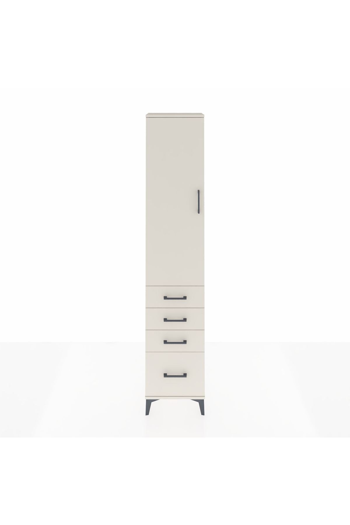 Arges Dolap 3 Raflı 4 Çekmeceli Tek Kapaklı 44x30x221 - S28M053V1A
