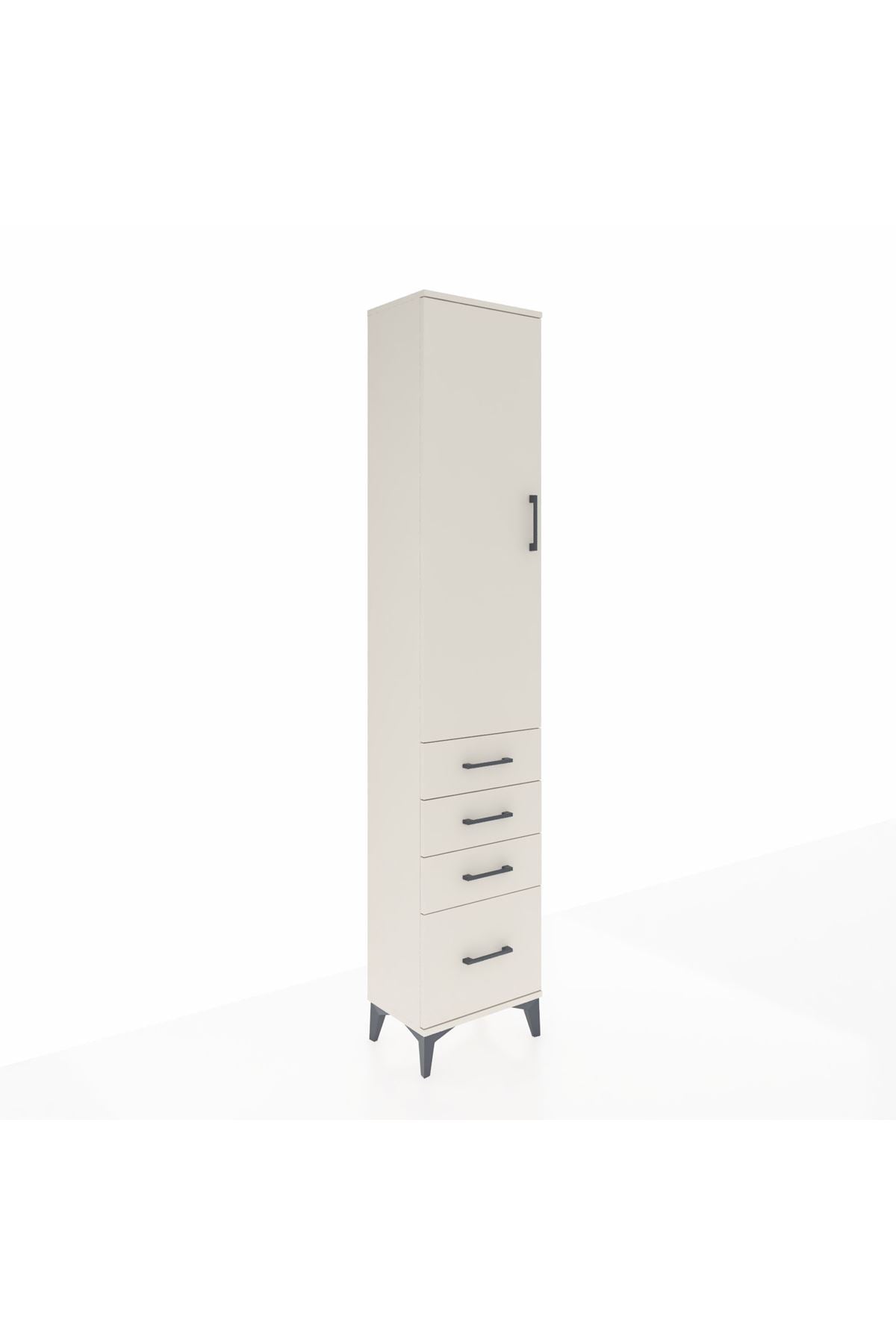 Arges Dolap 3 Raflı 4 Çekmeceli Tek Kapaklı 44x30x221 - S28M053V1A