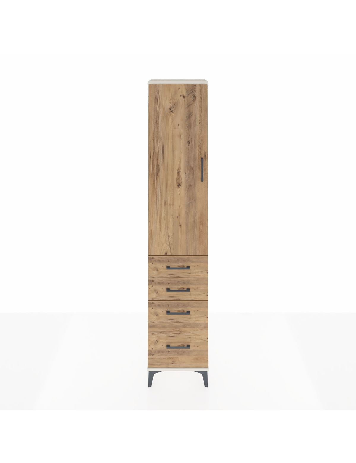 Arges Dolap 3 Raflı 4 Çekmeceli Tek Kapaklı 44x30x221 - S28M053V3A