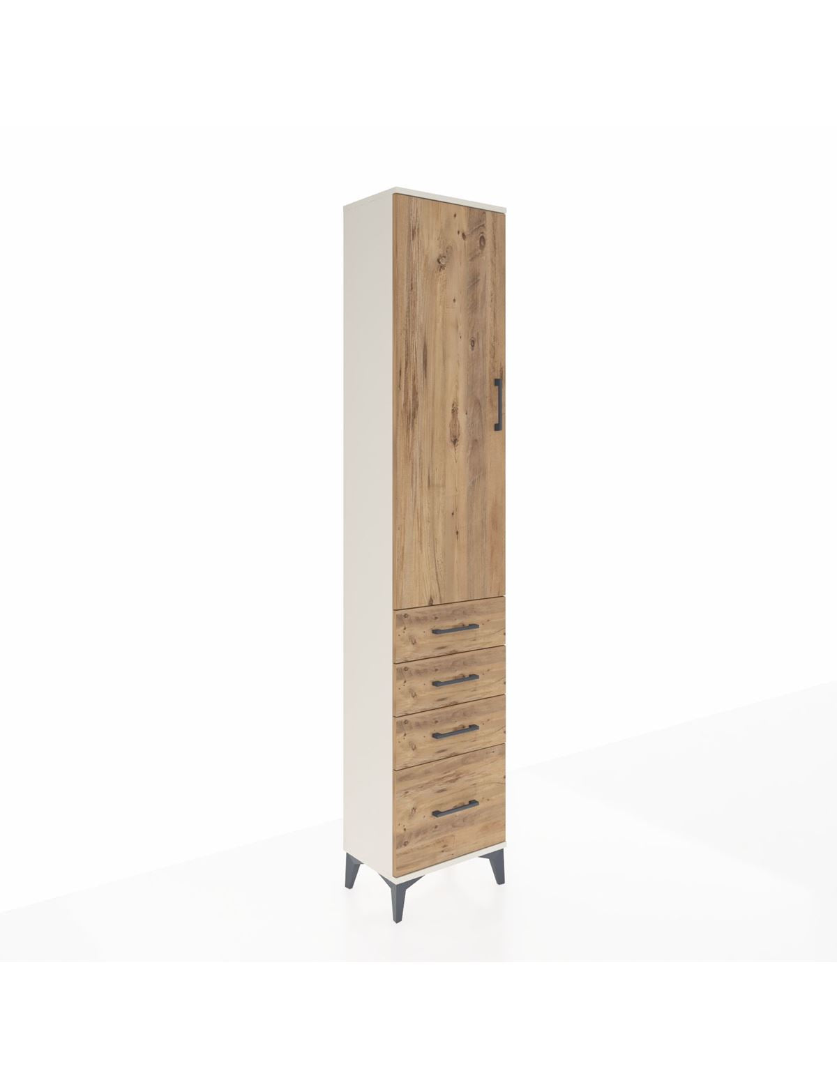 Arges Dolap 3 Raflı 4 Çekmeceli Tek Kapaklı 44x30x221 - S28M053V3A