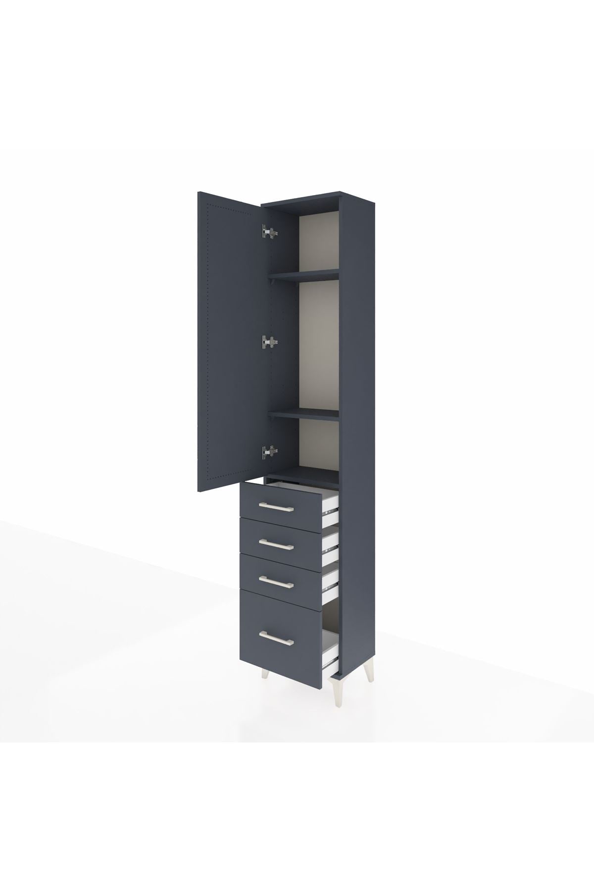 Arges Dolap 3 Raflı 4 Çekmeceli Tek Kapaklı 44x30x221 - S28M053V5A