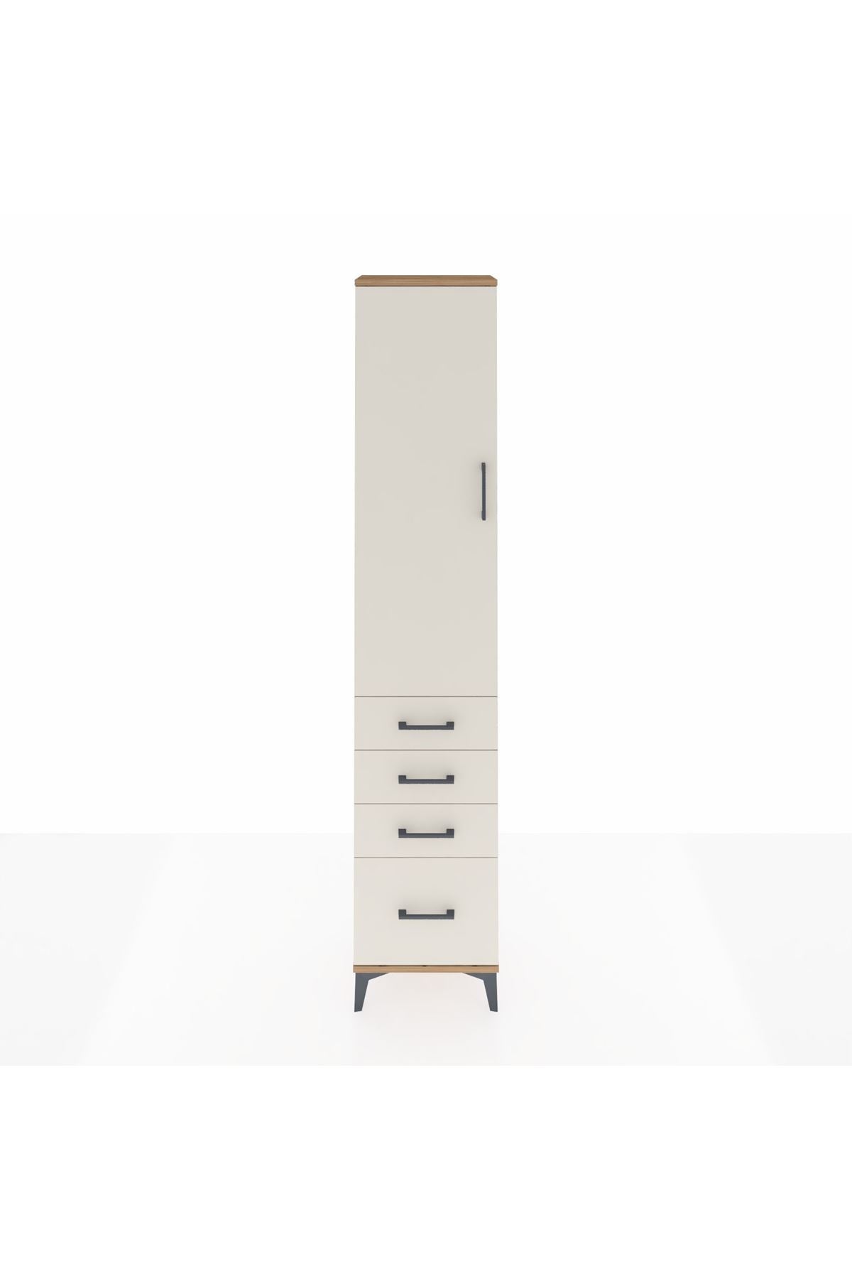 Arges Dolap 3 Raflı 4 Çekmeceli Tek Kapaklı 44x30x221 - S28M053V7A