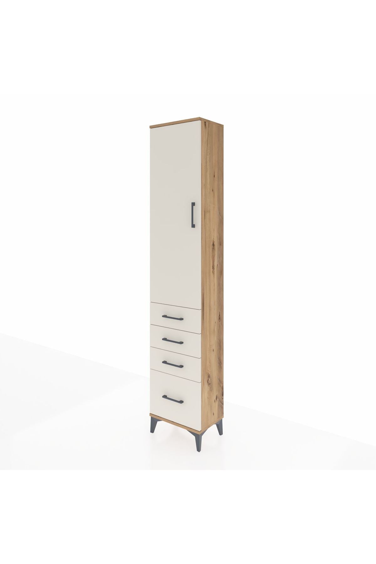 Arges Dolap 3 Raflı 4 Çekmeceli Tek Kapaklı 44x30x221 - S28M053V7A