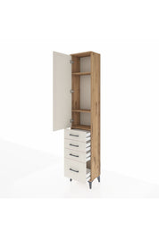 Arges Dolap 3 Raflı 4 Çekmeceli Tek Kapaklı 44x30x221 - S28M053V7A